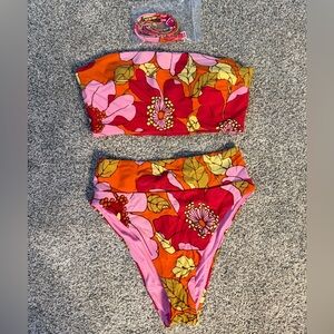 Aerie Multicolor Floral Bikini Top